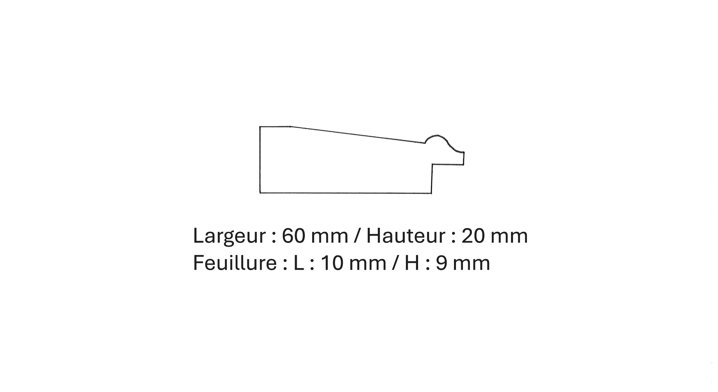 Cadre Marie-Louise pente 60